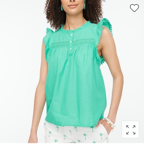 ✨2xHP✨J.Crew Sleeveless Ruffle Top - Picture 1 of 7